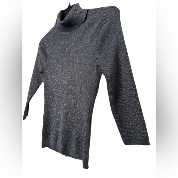 NEW YORK AND COMPANY 7TH AVENUE DESIGN STUDIO LIGHT GREY TURTLENECK SWEATER Sz S - Picture 3 of 7